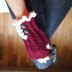 Knit look fingerless mittens with ruffles
