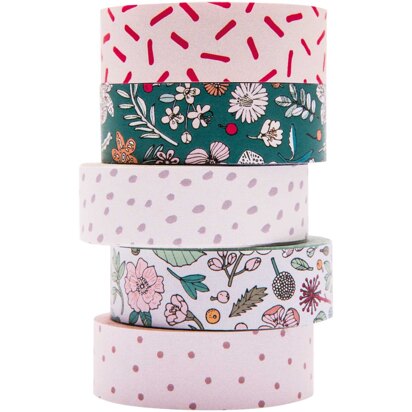 Paper Poetry Washi Tape Pack of 5 Flowers Hygge Tapes