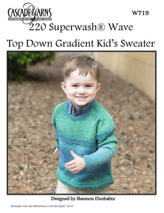 Cascade Yarns W719 Top Down Gradient Kid's Sweater (Free)