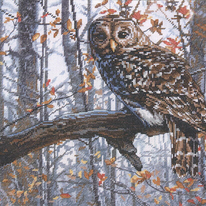 Dimensions Wise Owl Cross Stitch Kit - 35.5cm x 28cm