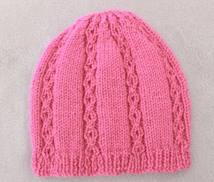 Knitting Pattern Ladies Beanie Hat UK & USA Terms #424