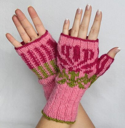 The Giving Flower Fingerless Mitts