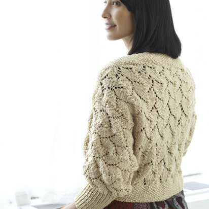 Golden Honey Shrug in Lion Brand Vanna's Glamour - 80845AD