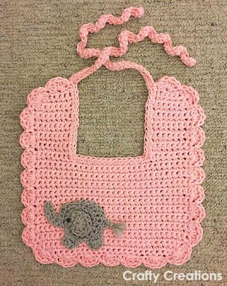 Baby Bib with Elephant Appliqué