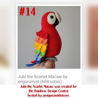 Jubi the Scarlet Macaw Parrot Amigurumi Bird Pattern