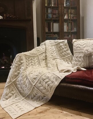 Cable Squares Afghan and Cushion Cover