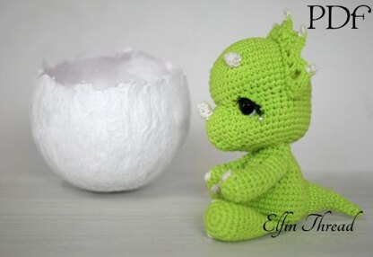 Tronco the Chibi Triceratops Amigurumi