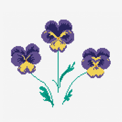 Viola Pansies in DMC - PAT0649 - Downloadable PDF