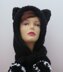 Cat Hoodie Scarf Pompoms