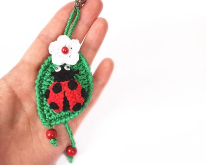 Ladybug Key chain. Ladybird Keyring. Crochet Bag Charm.  Ladybug Pendant