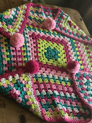 Cheery Granny Square Blanket