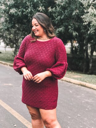 Crochet Dress with Puff Sleeve in Circulo Anne - Downloadable PDF