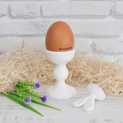 Easter egg stand on a leg Ceramic rabbit