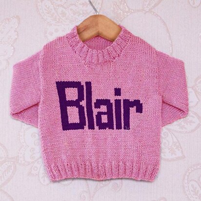 Intarsia - Blair Moniker Chart - Childrens Sweater