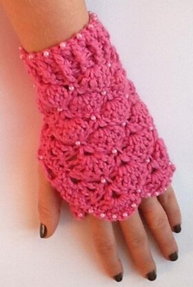 Beaded Crochet Mittens