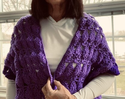 Purple Peacock Shawl