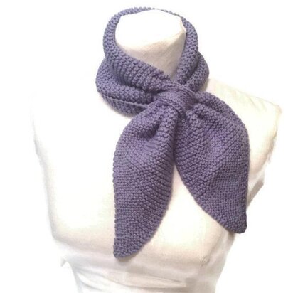 Knit Neck Scarf Ascot Keyhole Scarf Bowie Variation