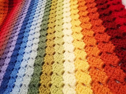 Iridescent Rainbow 'the c2c twist' Blanket