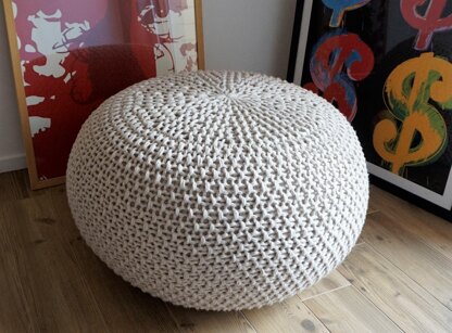 VIDEO TUTORIAL 4 Knitted & Crochet Pouf Floor cushion Patterns, Crochet Pattern, Knit Pattern