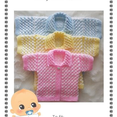 Sadie Baby cardigan with short sleeves 3 sizes 0-12mths