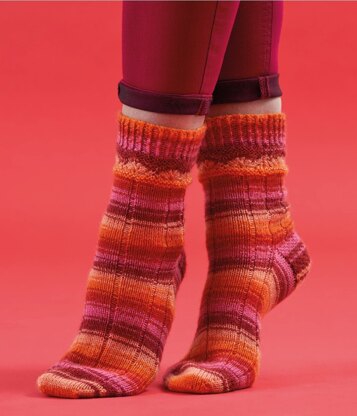 Sizzling Rays Socks in West Yorkshire Spinners Signature 4Ply - DBP0144 - Downloadable PDF