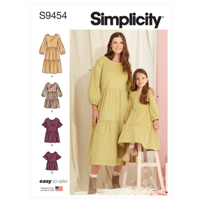 Simplicity Children's and Misses' Dress and Top S9454 - Paper Pattern, Size 3 - 8 /XS-XL