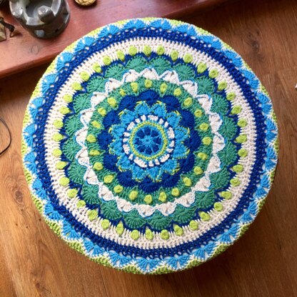 Crochet Mandala Foot Stool