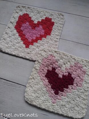 C2C Two Enamored Hearts Washcloth