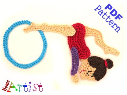 Gymnastic crochet applique pattern