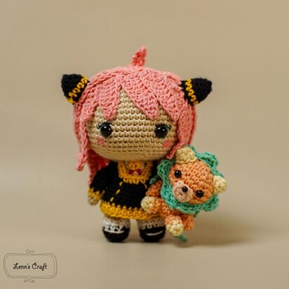 Anya Forger Spy x Family amigurumi crochet pattern