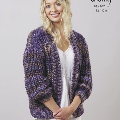 Sweater and Cardigan Knitted in King Cole Explorer Super Chunky - 5674 - Downloadable PDF