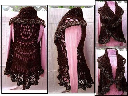 718, BOHEMIAN CROCHET VEST, LONG OR SHORT, CHILD AND ADULT