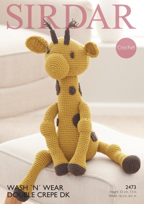 Giraffe Toy in Sirdar Wash 'n' Wear Double Crepe DK - 2473 - Downloadable PDF