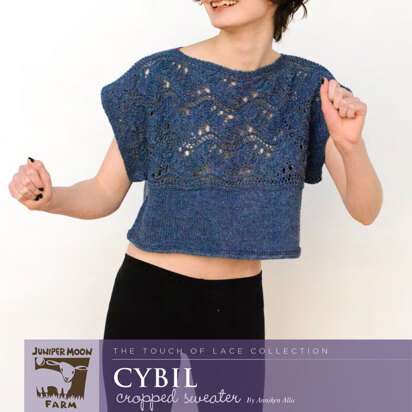 Cybil Cropped Sweater in Juniper Moon Sabine - Downloadable PDF