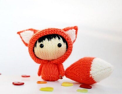 Orange Fox Doll with removable tail