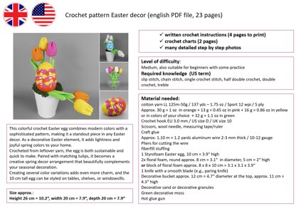 Colourful Easter egg with tulips Easter decoration