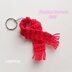 Red scarf keychain crochet pattern