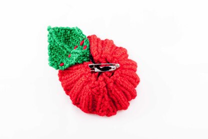 Two Poppy Brooch with Leaf Patterns