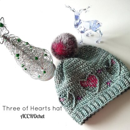 Three of Hearts hat