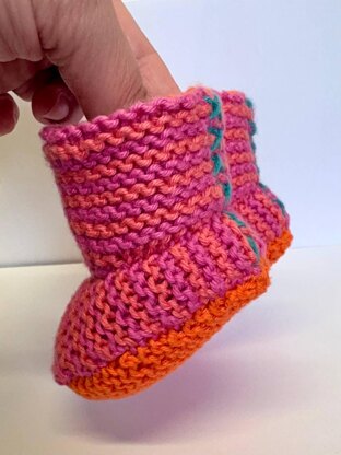 Stripey Baby Booties