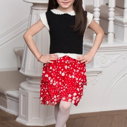 Girl's Ruffled Party Dress in Red Heart Anne Geddes Baby and Boutique Sashay - LW4152