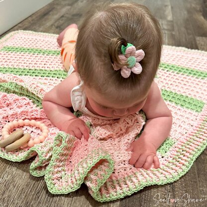 Watermelon Waffle Stitch Baby Blanket