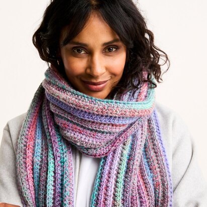 Rich Seam Crochet Scarf Pattern in Sirdar Jewelspun With Wool Chunky - Downloadable PDF