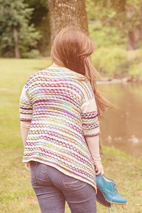 Shelburne Open, Two-Colour Cardigan in SweetGeorgia Superwash DK - Downloadable PDF