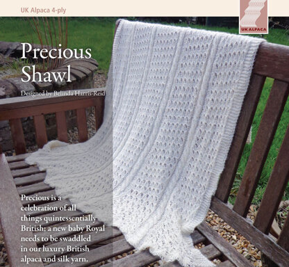 Precious Shawl in UK Alpaca Baby Alpaca Silk 4 Ply - Downloadable PDF
