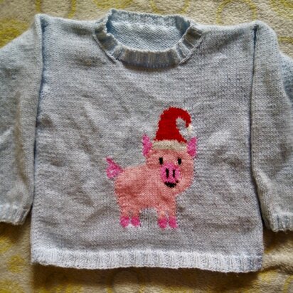 Christmas Pig Children's Jumper