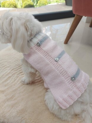 Pink stripe dog coat