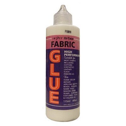 Hi Tack Fabric Glue 115ml For Fabrics Cottons Synthetics Leather Suede  Ribbons