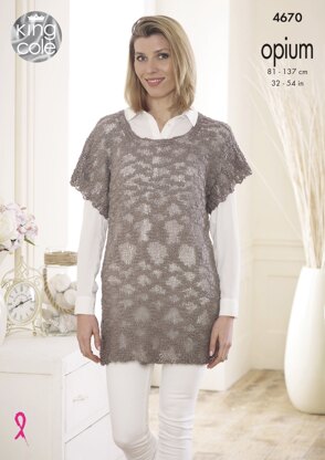 Slouch Tunic & Cowl Neck Top in King Cole Opium - 4670 - Downloadable PDF