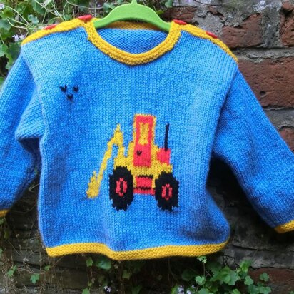 Baby's Sweater with Digger Motif